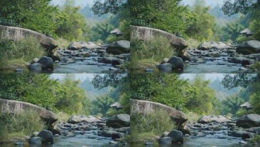 峡谷小溪流水自然风光素材高清在线视频素材下载
