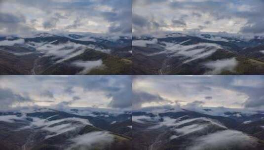 五台山山脉云雾缭绕高清在线视频素材下载