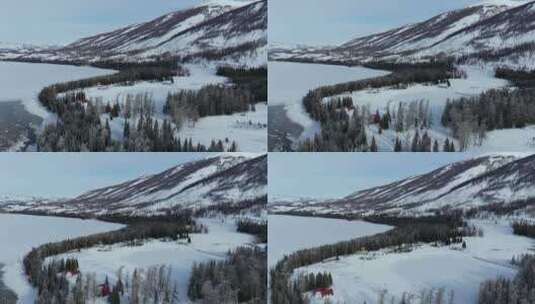 雪山大雪冰山冰雪路风景山高清在线视频素材下载