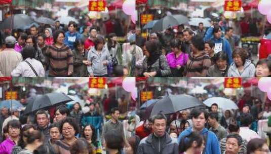 中国街道上的人群高清在线视频素材下载