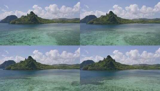 航拍海洋与岛屿高清在线视频素材下载
