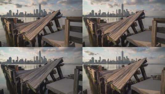 腐朽的栈桥码头高清在线视频素材下载