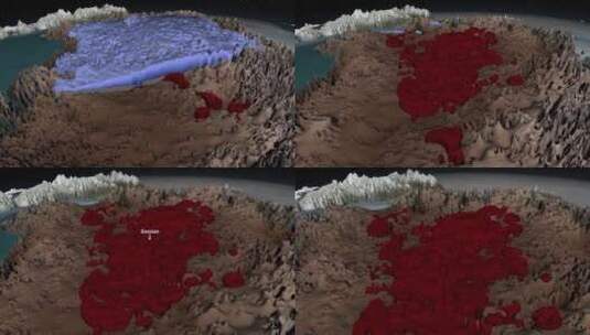 美国宇航局动画展示了北极冰层深度的三维地图高清在线视频素材下载