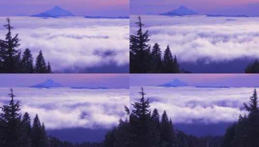 云雾缭绕的俄勒冈级联山脉高清在线视频素材下载