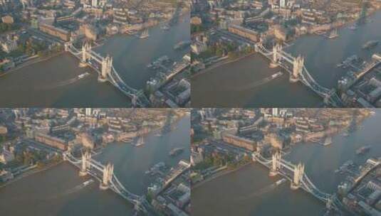 伦敦塔桥航拍景观高清在线视频素材下载