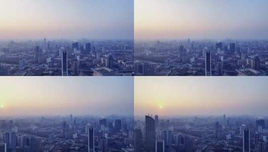 上海浦西清晨航拍风光高清在线视频素材下载
