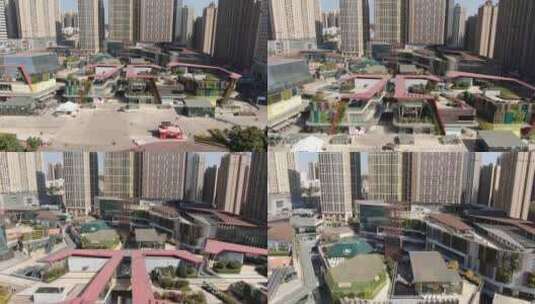 航拍城市大型购物广场高清在线视频素材下载