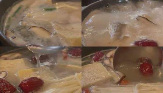 【镜头合集】清汤高汤涮锅涮羊肉高清在线视频素材下载