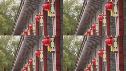 春节里悬挂的灯笼高清在线视频素材下载