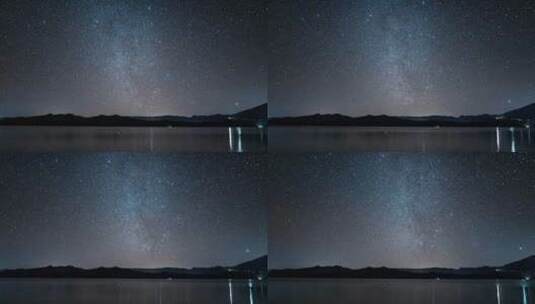 泸沽湖冬季银河星空延时高清在线视频素材下载