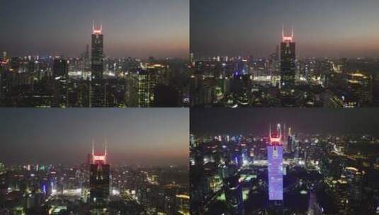 广州中信广场天河城市夜景高清在线视频素材下载