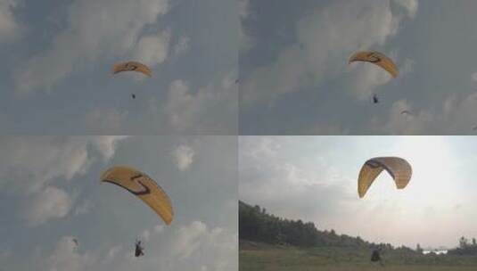 武汉地拍滑翔伞蓝天709高清在线视频素材下载