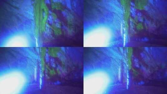 喀斯特地貌钟乳石充水溶洞稳定器拍摄高清在线视频素材下载