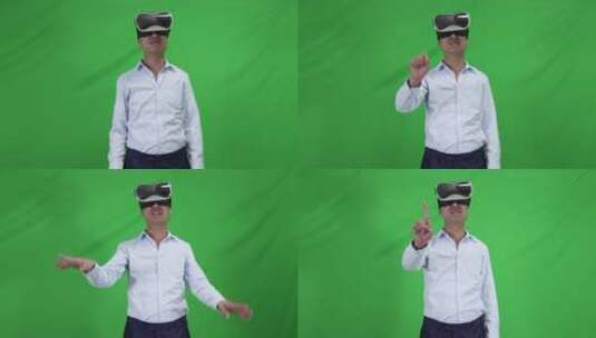 vr智能眼镜可穿戴设备体验虚拟现实绿幕素材高清在线视频素材下载