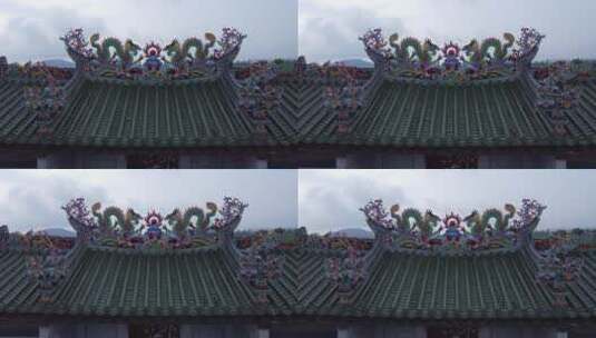 广东省潮汕传统建筑嵌瓷艺术高清在线视频素材下载