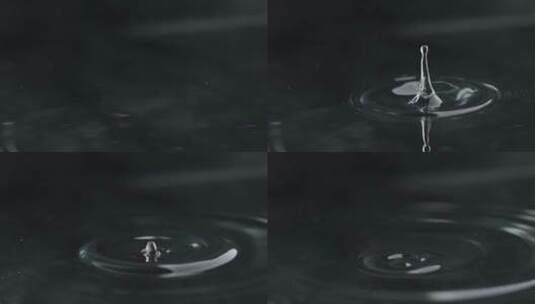 慢镜头拍摄一滴水滴入水面唯美创意视频高清在线视频素材下载