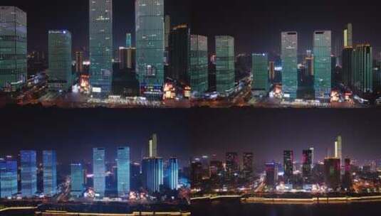 长沙万达广场城市夜景4k高清在线视频素材下载