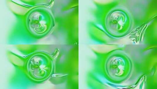 黑洞绿色波浪彩色透明漩涡液体流体流水摄影高清在线视频素材下载