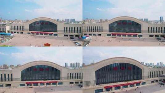 安徽蚌埠蚌埠火车站航拍4k高清在线视频素材下载