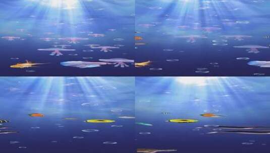 海底天幕 鲸鱼水母 海洋世界 梦幻天幕高清在线视频素材下载