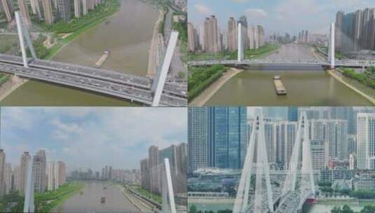 武汉月湖桥合集高清在线视频素材下载
