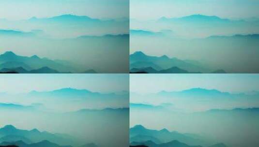 晨雾中的山峦高清在线视频素材下载
