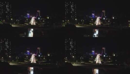 航拍湖北宜昌夷陵区夜景高清在线视频素材下载