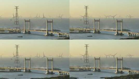 海上风力发电航拍高清在线视频素材下载