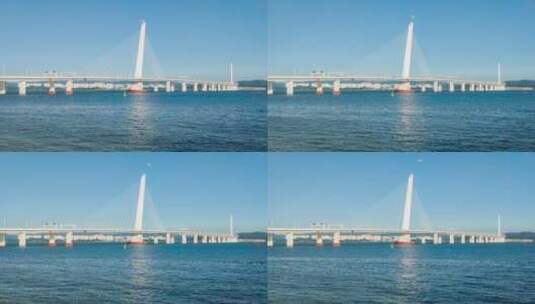 深圳湾公路大桥顶月20220711高清在线视频素材下载
