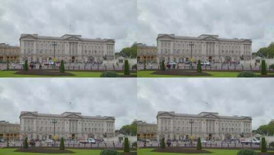 悬挂英国国旗的白金汉宫高清在线视频素材下载