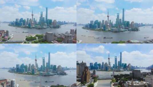 上海外滩航拍高清在线视频素材下载
