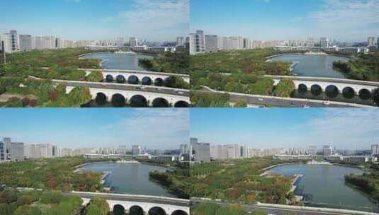 江苏省无锡市尚贤湖湿地公园城市环境高清在线视频素材下载