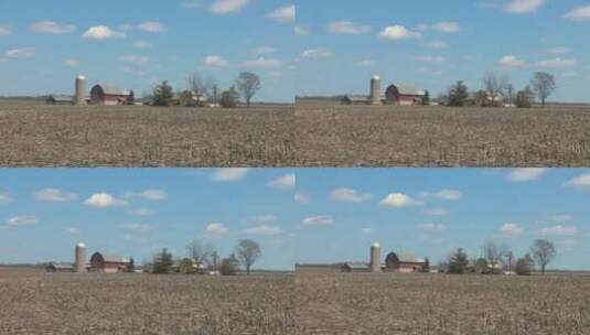 农场上的红色谷仓高清在线视频素材下载