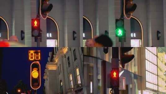 城市红绿灯特写镜头高清在线视频素材下载