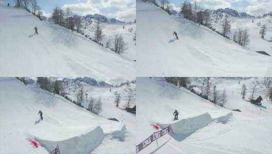 雪山滑雪场滑雪运动高清在线视频素材下载