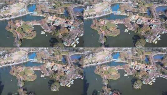 昆明翠湖公园航拍高清在线视频素材下载