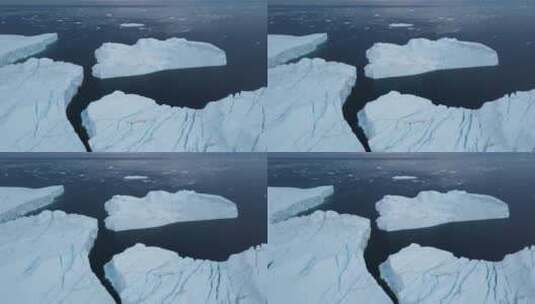 格林兰岛海上冰山航拍高清在线视频素材下载