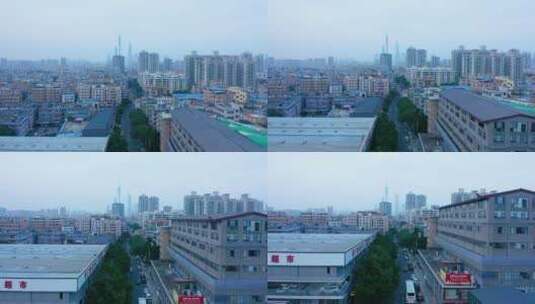 疫情后广州大塘城中村航拍-3高清在线视频素材下载