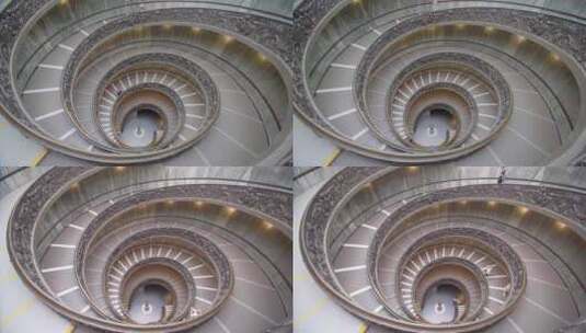 圆形螺旋楼梯环形高清在线视频素材下载