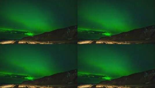 挪威强烈的北极光南北极极光延时摄影高清在线视频素材下载