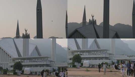 巴基斯坦清真寺尖顶地拍高清在线视频素材下载