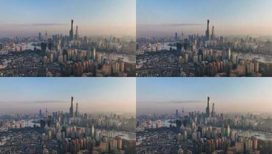 上海外滩陆家嘴地标建筑宣传片上海航拍高清在线视频素材下载