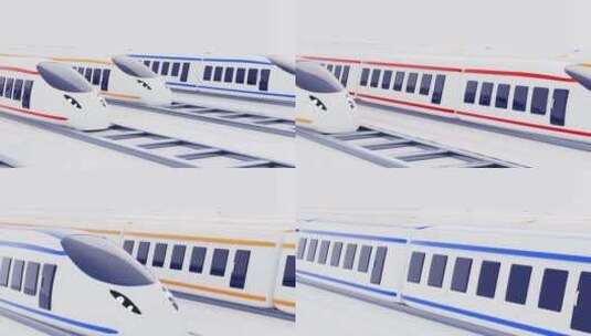 轨道列车高铁火车交通运输动画3D渲染高清在线视频素材下载