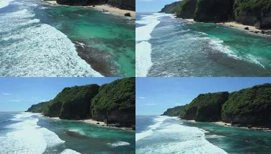 巴厘岛透明的海面航拍高清在线视频素材下载