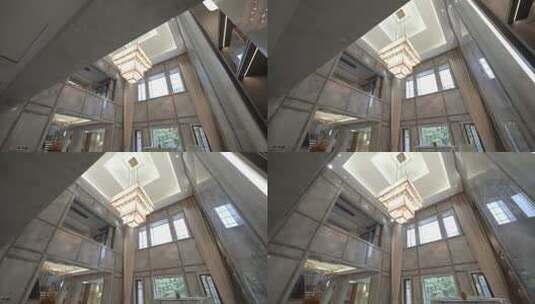 豪华住宅别墅内吊灯和天花板高清在线视频素材下载