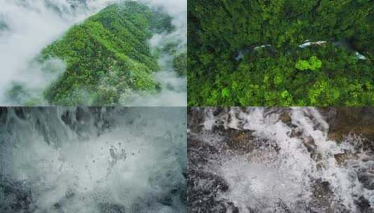 瀑布山水流水雨林高清在线视频素材下载