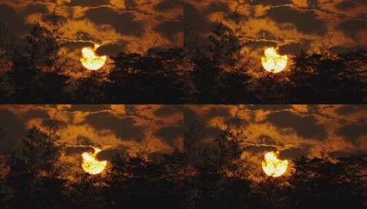 傍晚夕阳日落实拍镜头高清在线视频素材下载