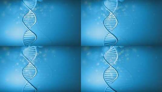 在蓝色空间中旋转 DNA 链4K高清在线视频素材下载