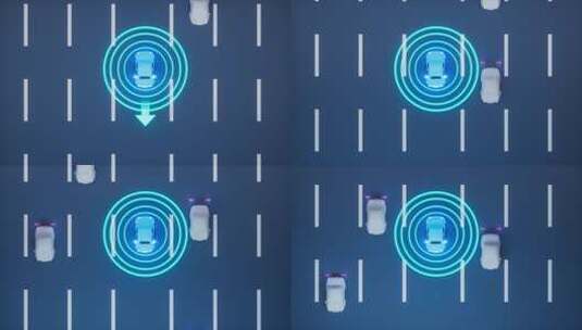无人驾驶自动驾驶技术概念动画高清在线视频素材下载