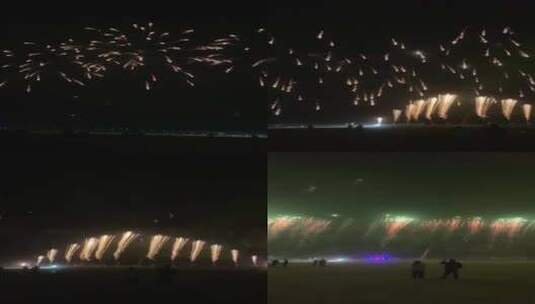 潍坊国际风筝节，夜晚烟花秀高清在线视频素材下载